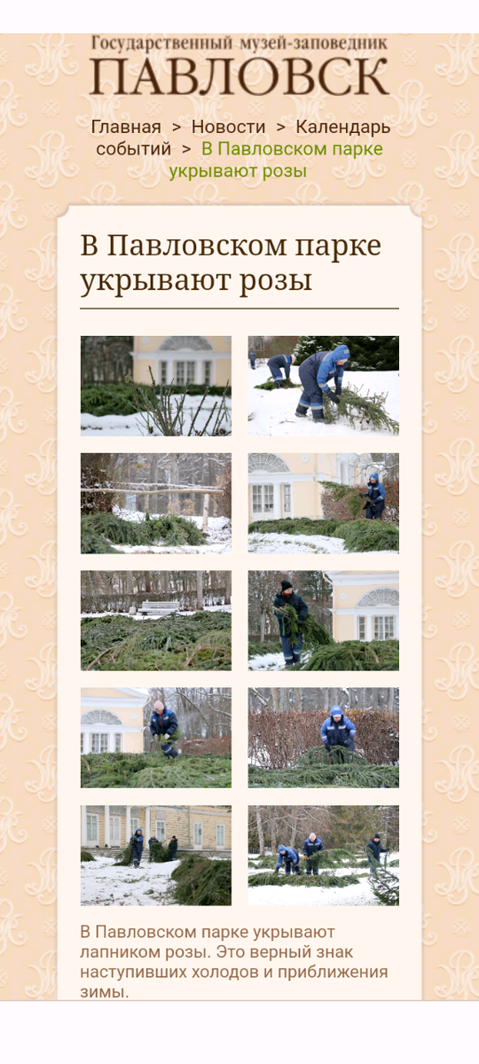 Скрин автора с сайта Павловского музея-заповедника