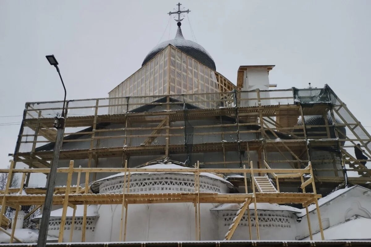    В псковской церкви Николы со Усохи воссоздают утраченные объемы приделов