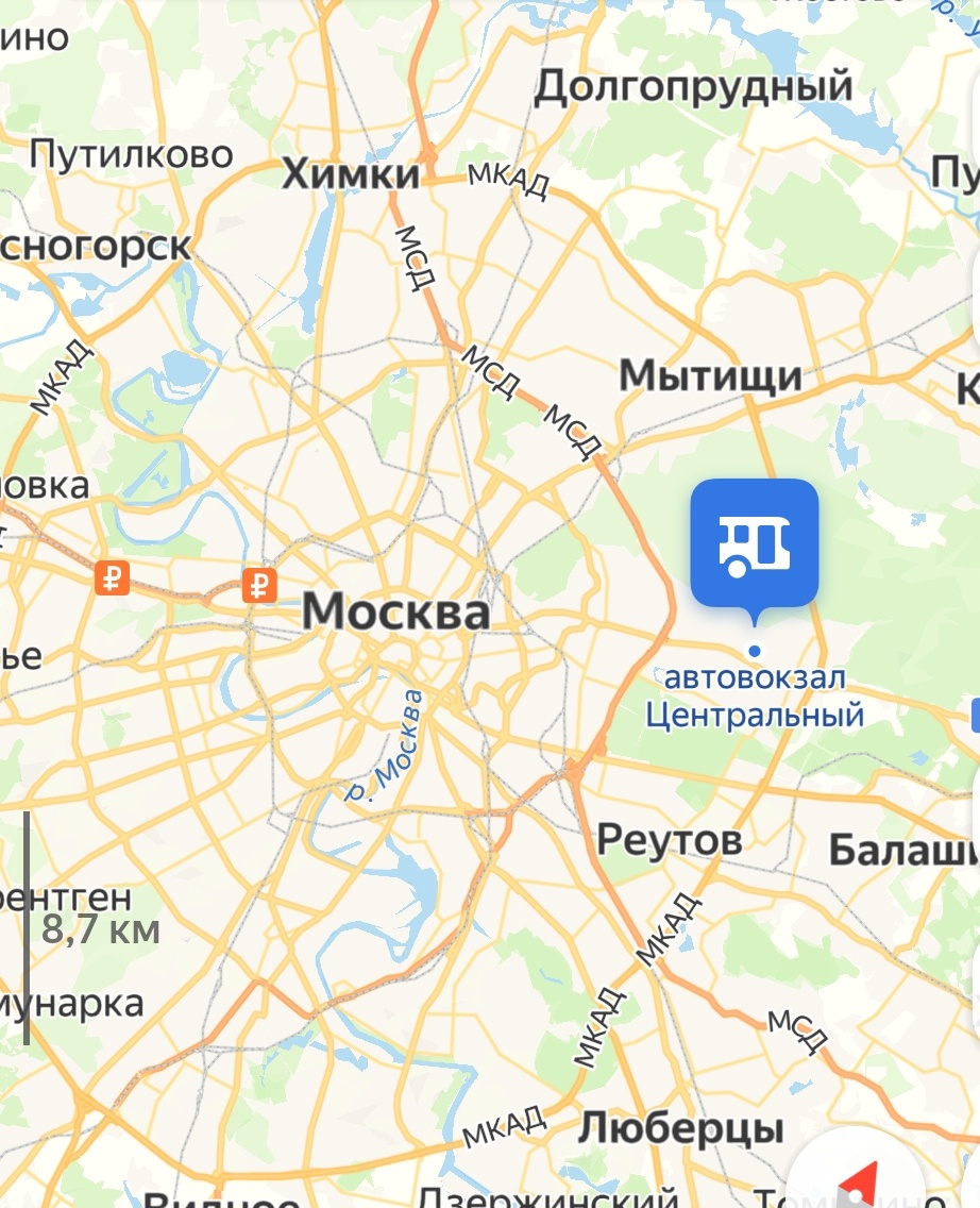Автовокзал Центральный на карте. По-моему далековато от центра.