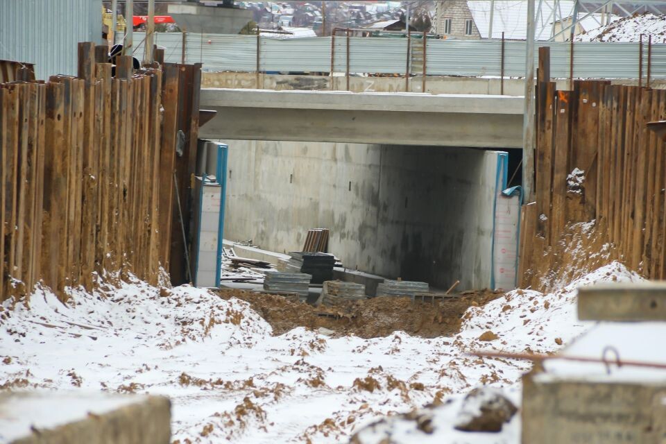    Строящаяся транспортная развязка в Барнауле. Ноябрь 2024 года. Источник: Виталий Барабаш