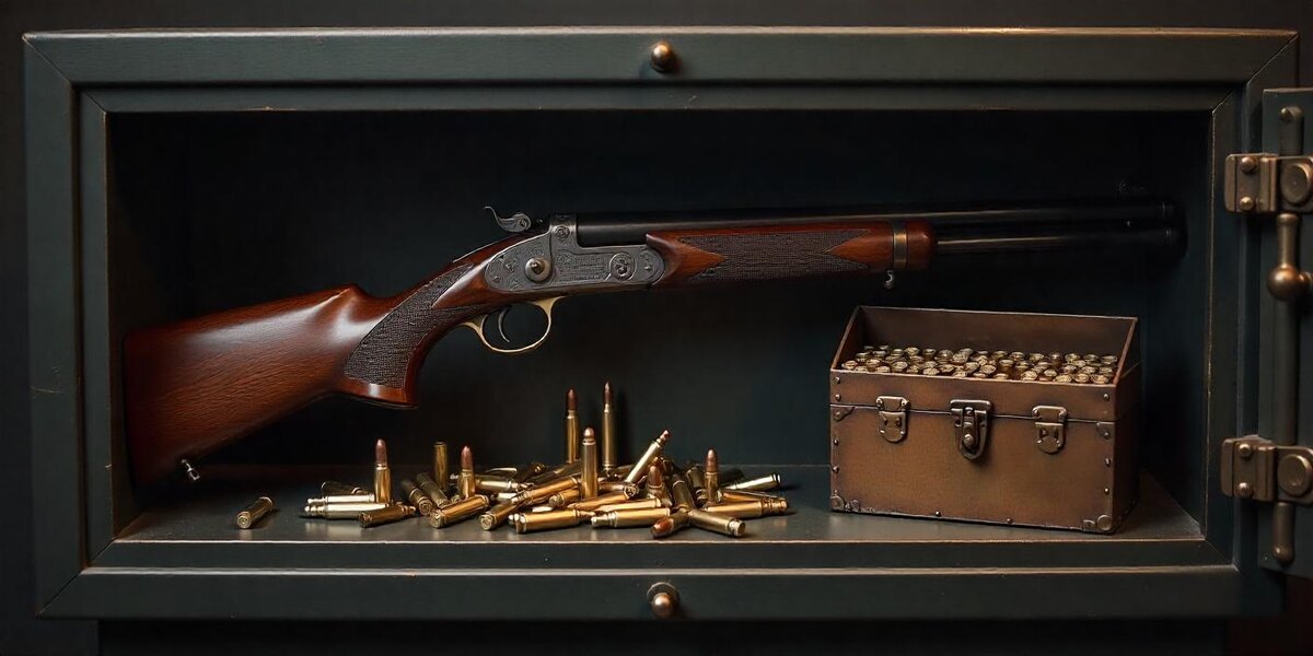 Ружье и патроны в сейфе