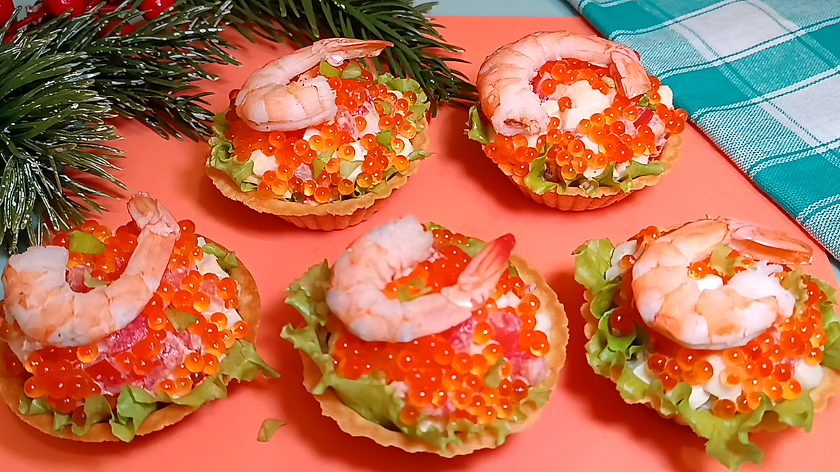 🎄 Праздничные тарталетки «Мечта Посейдона». Закуски на Новогодний стол