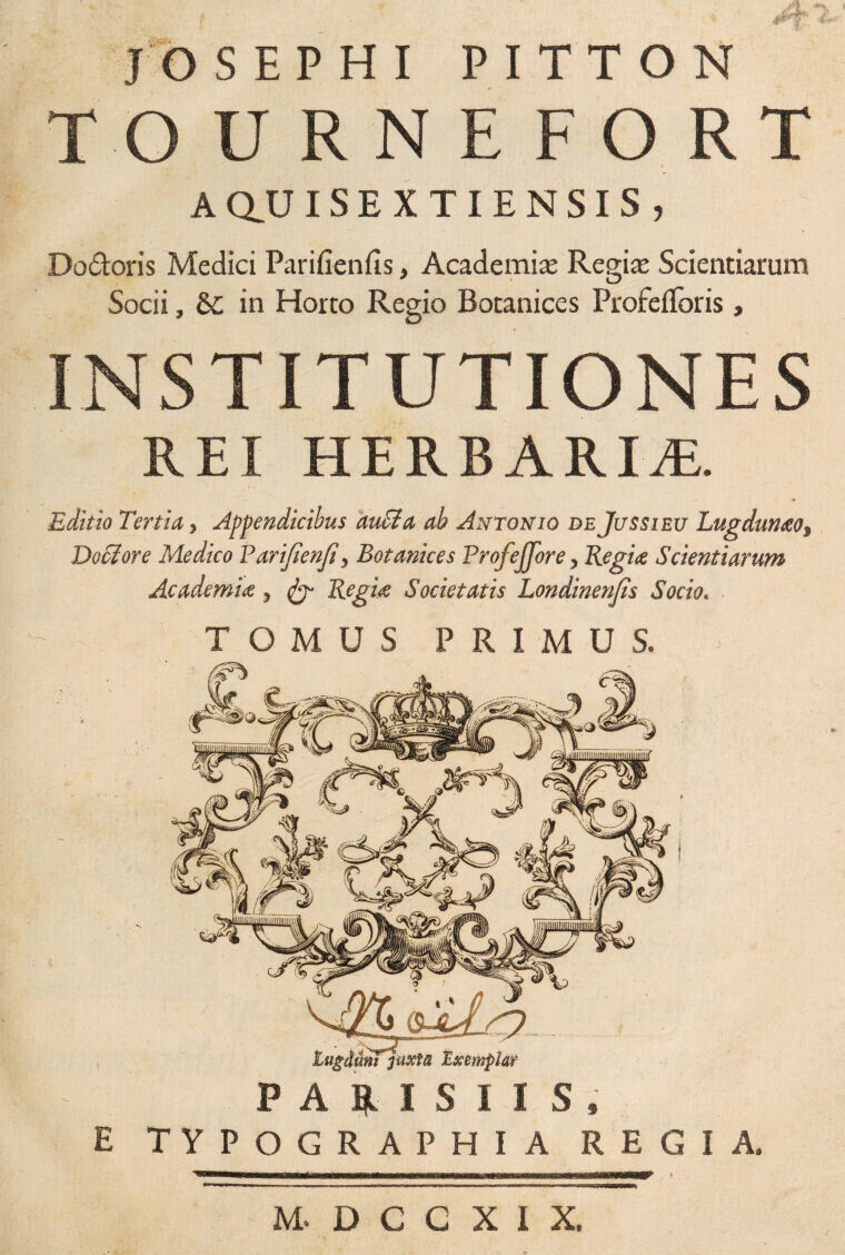 Institutiones rei herbariae. 1719. Источник фото: https://wellcomecollection.org/.