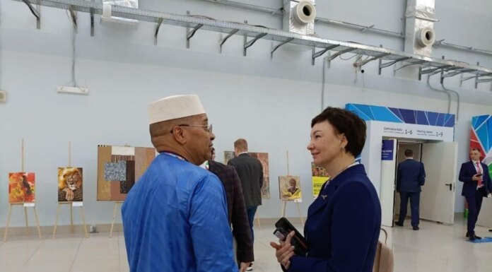    Посол Мали поддержал идеи совместных с вузами консорциума проектов. На фото справа - вице-спикер ЗС Новосибирского области Наталия Красовская. Иллюстрация: ТГ-канал Наталии Красовской