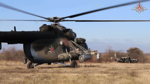    Ми-8МТПР-1 несут своё дежурство в зоне СВО//Скриншот страницы официального ТГ-канала Минобороны России