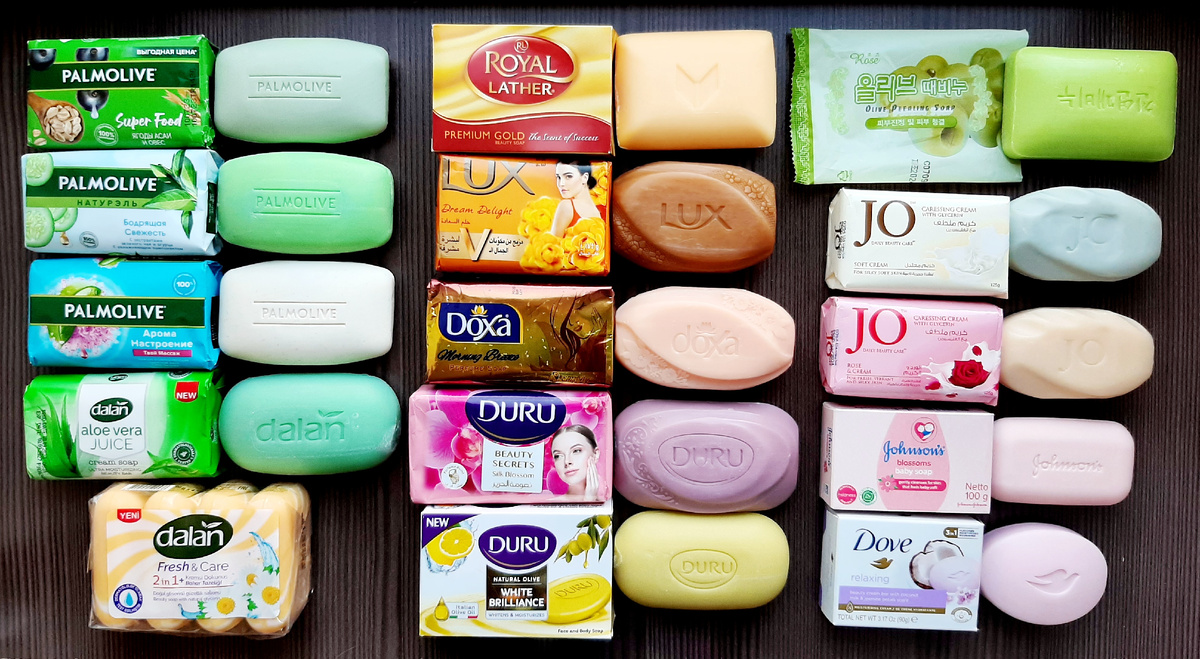Все куплено мною в магазинах г. Бишкек,  Кыргызстан.  В Фикс прайсе куплено только мыло DURU лимон. 
