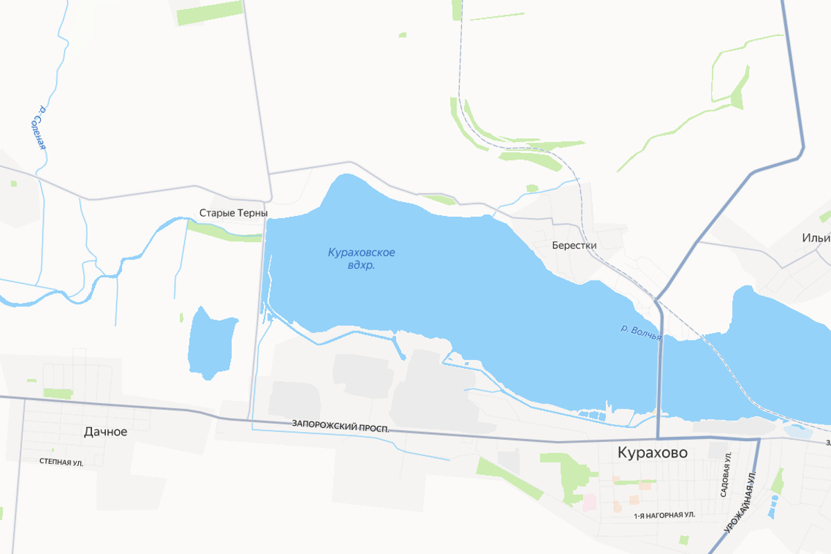 Дамба расположена в селе Старые Терны. Скриншот: Яндекс.Карты