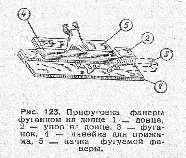 Прифуговка фанеры фуганком на донце 
