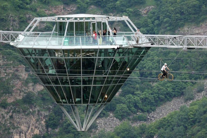 Kass Land, Glass bridge over Tsalka canyon in Kass Land, Georgia