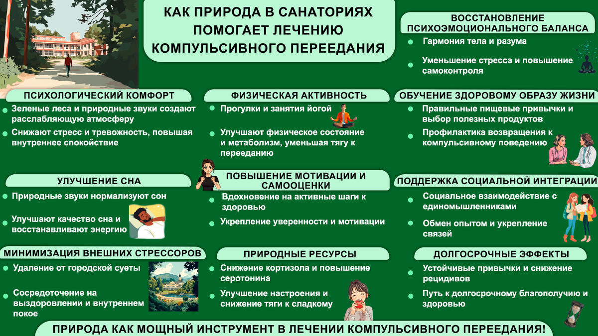 Как природа в санаториях помогает лечению компульсивного переедания