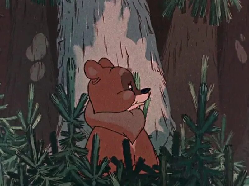 Кадр из мультфильма "Медведь и трубка" 1955 года