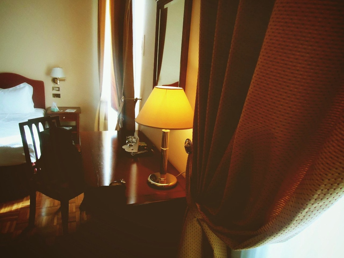 когда я вижу в гостиницах такие интерьеры, то представляю себя Набоковым... этот писатель после революции жил, можно сказать, всю жизнь на чемоданах; а под старость и вовсе они с женой Верой поселились в отеле и... решили, что так будет лучше и символичнее... редкий писатель-эмигрант, от которого я не слышала жалоб на потерю всего, ну... может, только Родины, - но это как раз всё можно понять...