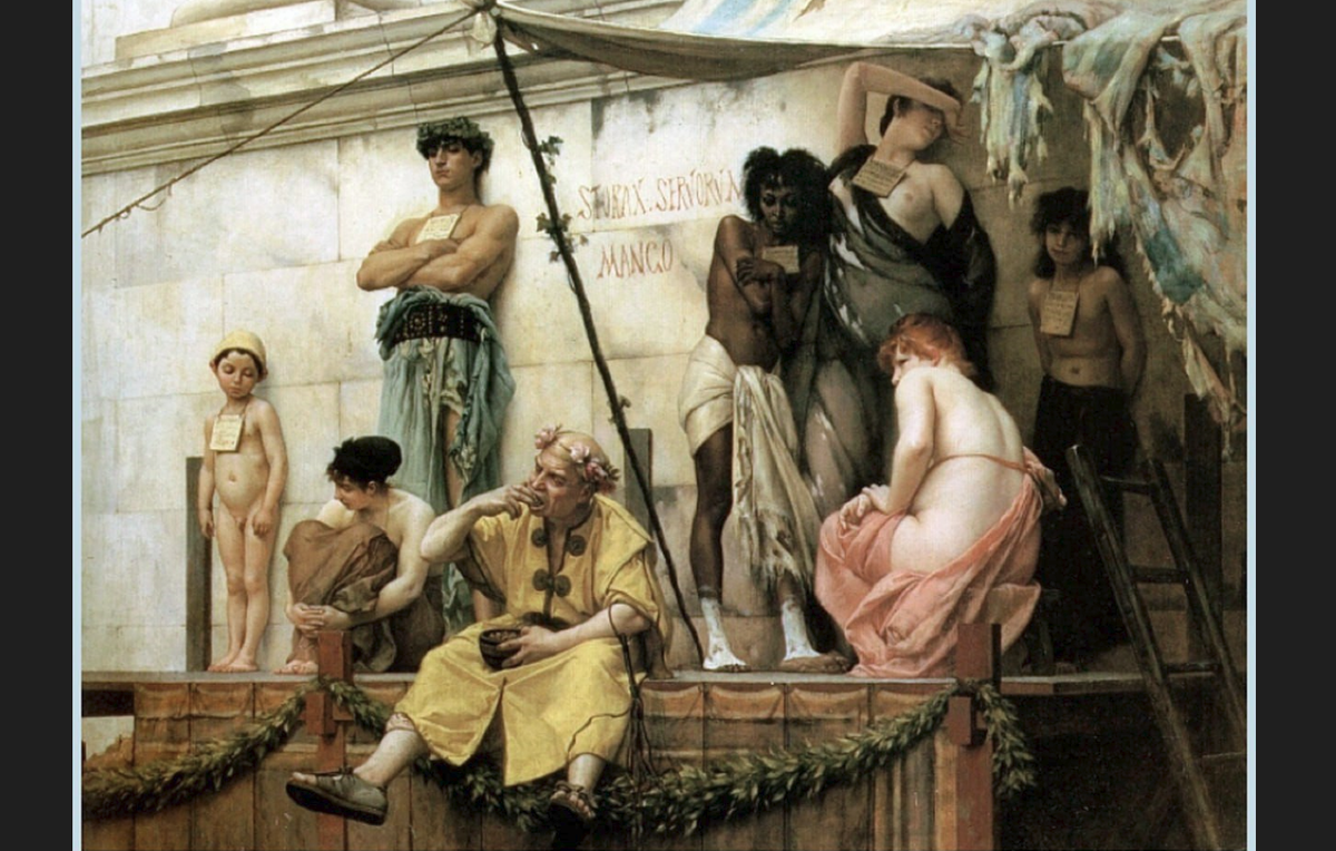 Гюстав Буланже.  «Рынок рабов», 1886.