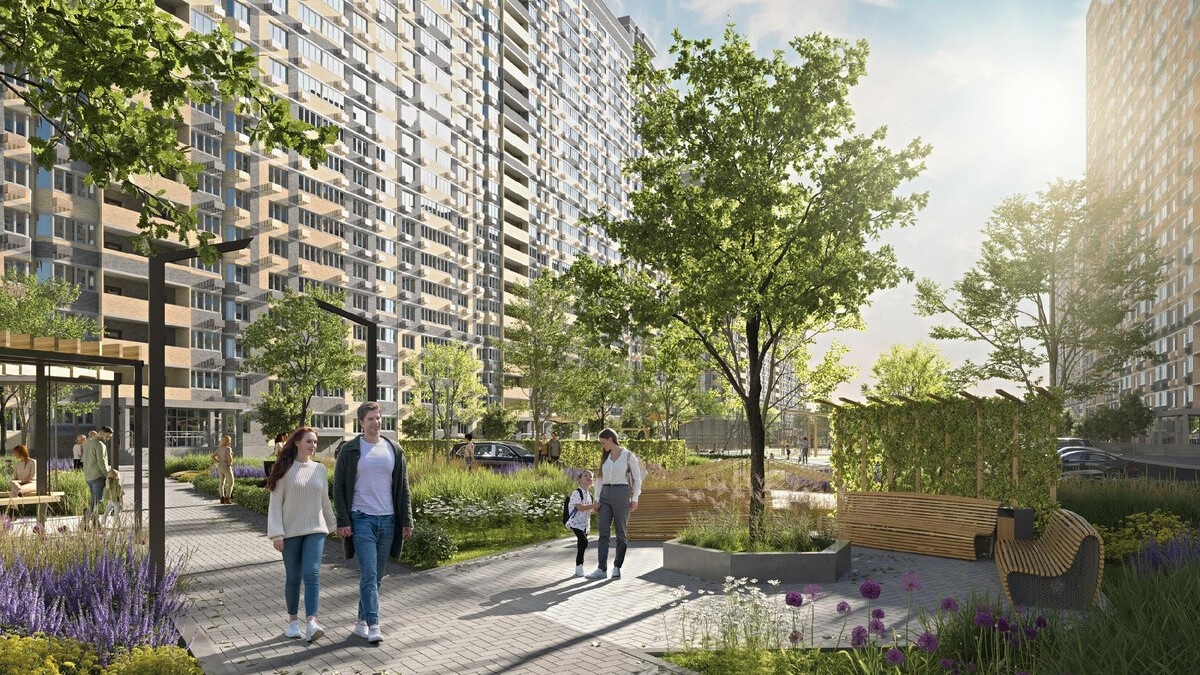 Внутренняя территория жилого комплекса «Сказка Град»