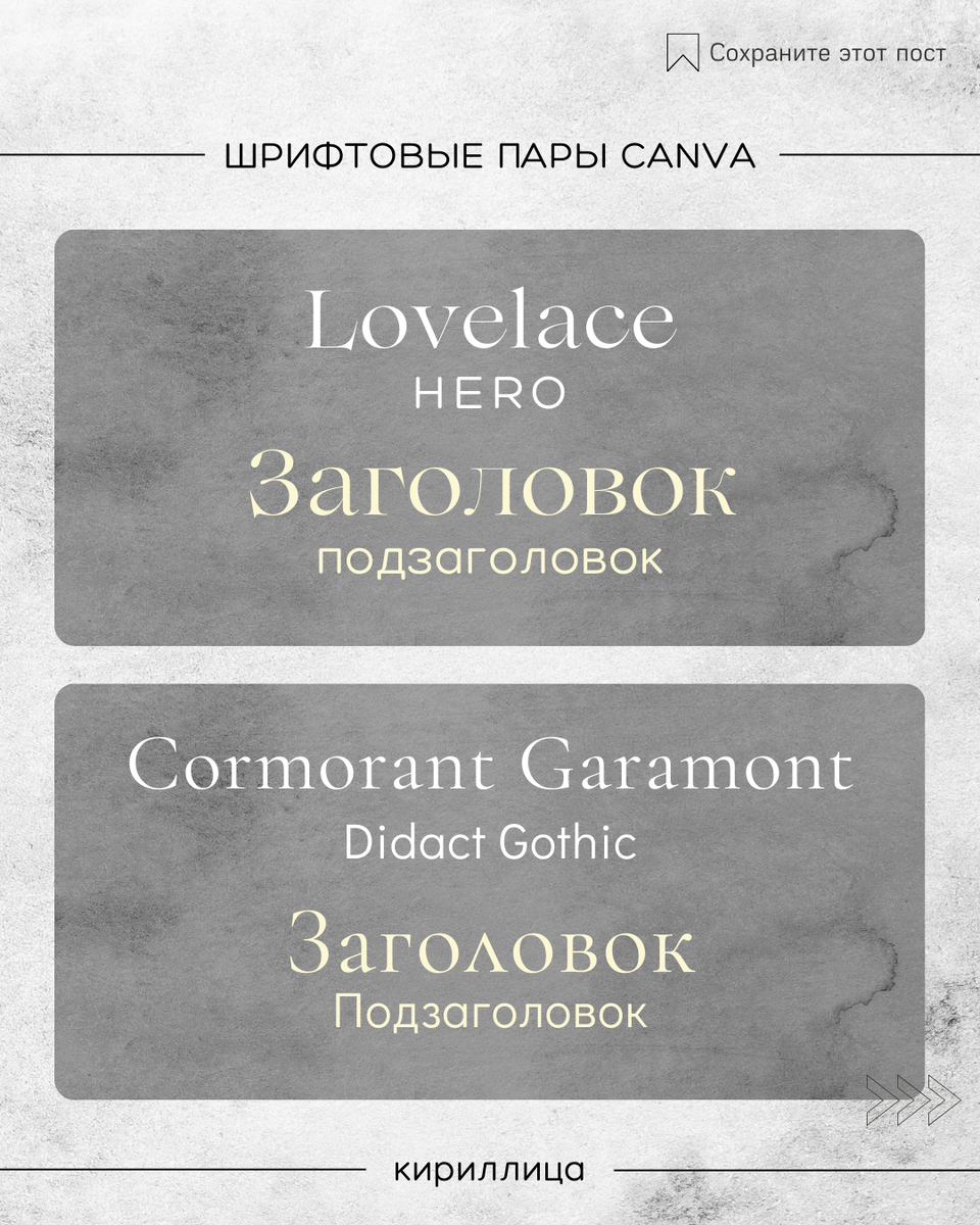 Сочетания шрифтов, шрифтовые сочетания, кириллица