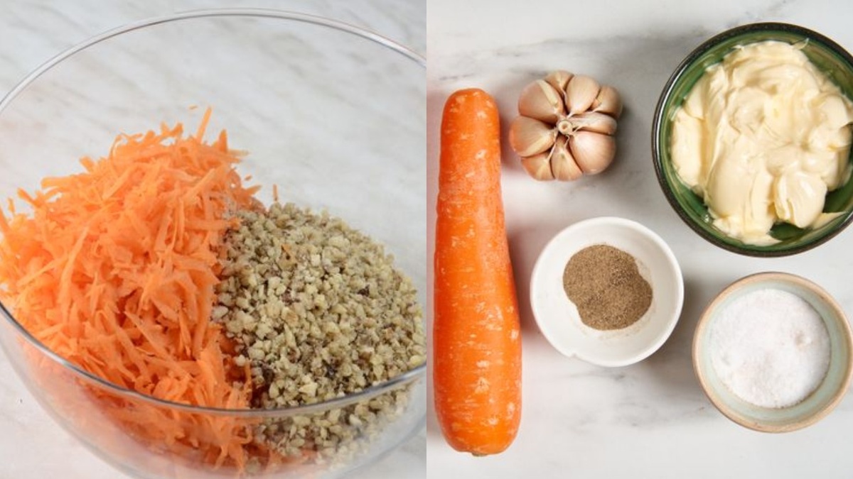 На фото: Весь набор продуктов для приготовления фирменного салата