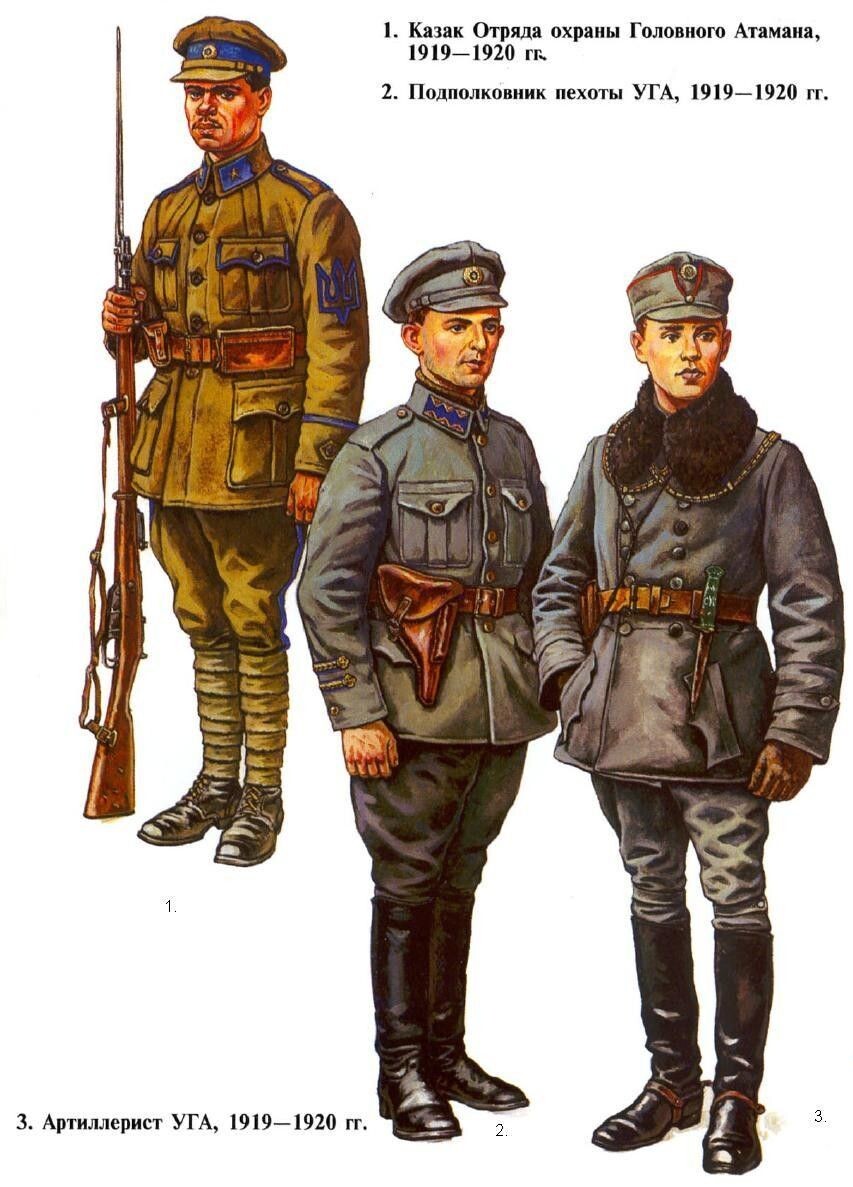 УГА — это, конечно, своеобразная армия-мем Гражданской, успевшая побыть и за белых, и за красных, и за петлюровцев, и за Польшу... Художник: Р. Паласиос-Фернандес.