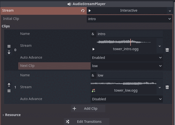 Автоматическое переключение клипов.