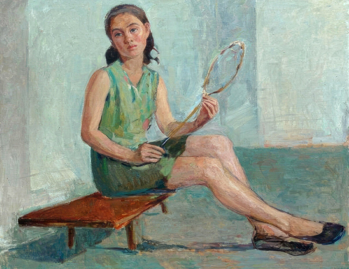 Картина "Теннисистка", Михаил Федорович Харитонов, 1973.