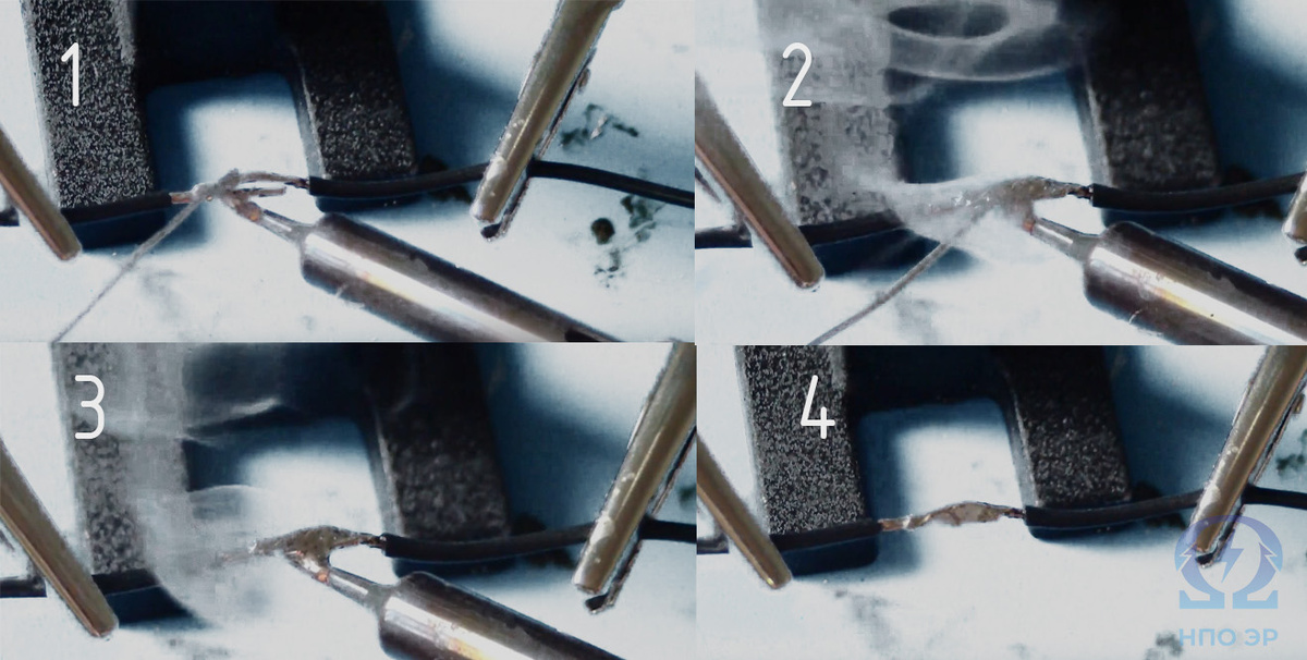 Рисунок 1. Пайка низкотемпературным припоем. Изображение выполнено командой НПО ЭлектроРазработки