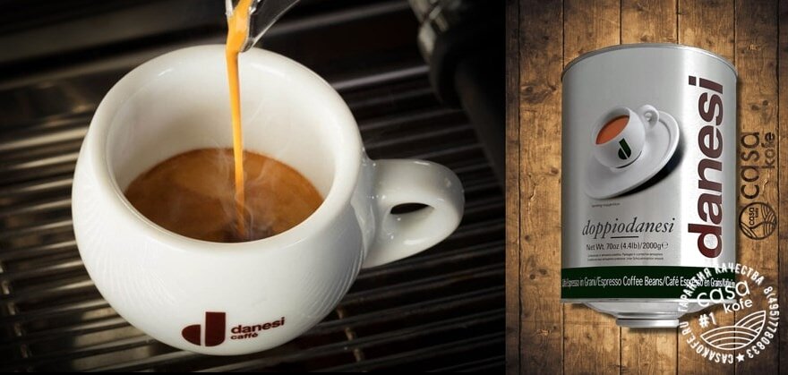 Danesi Doppio кофе в зернах в банке 2кг
