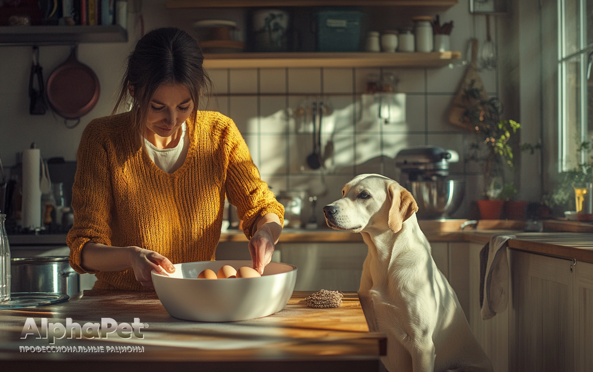 Сырые яйца представляют опасность как для людей, так и для собак из-за риска сальмонеллёза / Изображение: AlphaPet