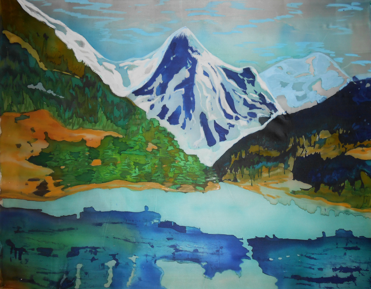 Горы. Батик. Работа автора.