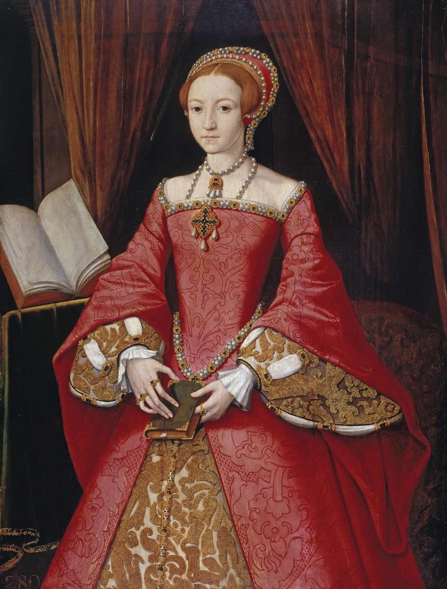 Портрет английской принцессы Елизаветы (1533–1603), датированный 1546–47 годами. авторство предположительно Уильям Скротс