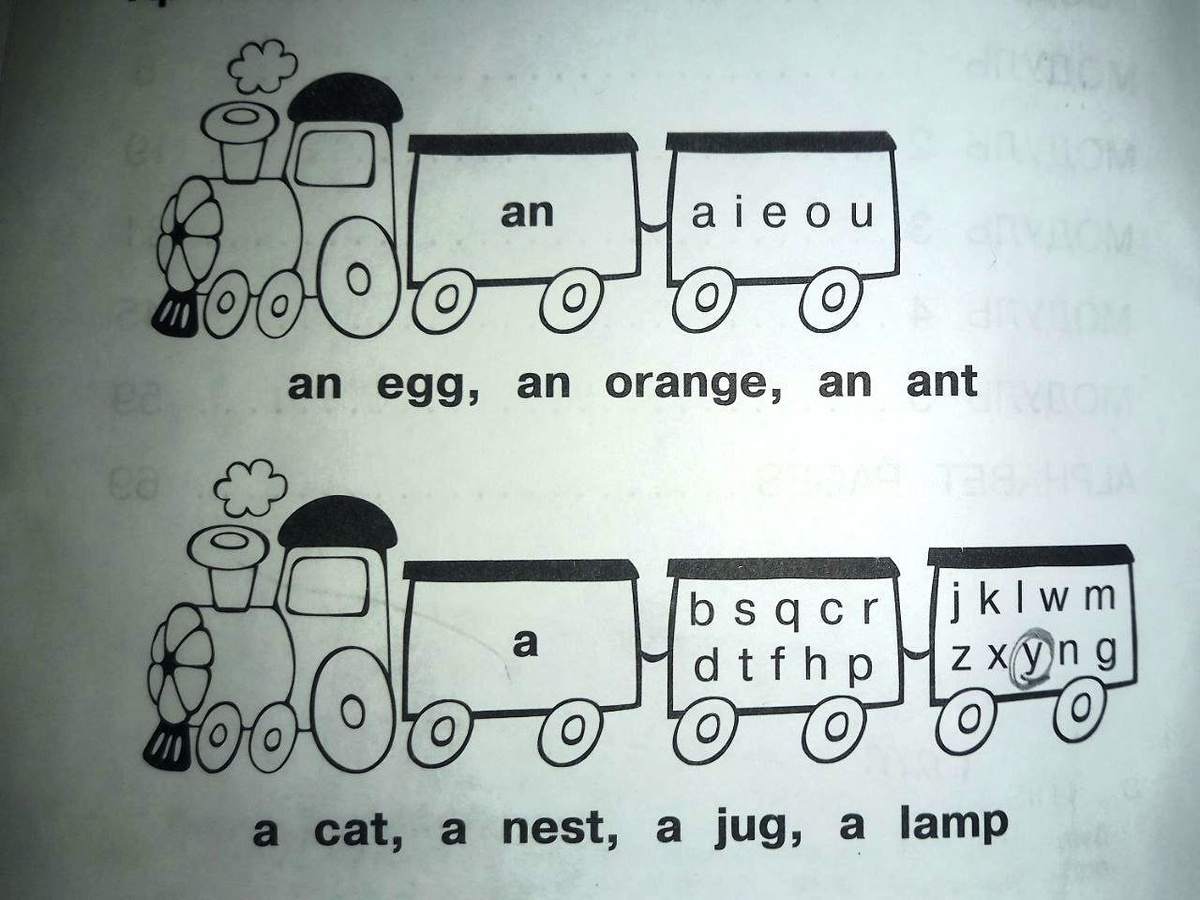Рисунок из грамматического тренажера Д.Г. Юшиной для 2 класса из серии "Английский в фокусе"
