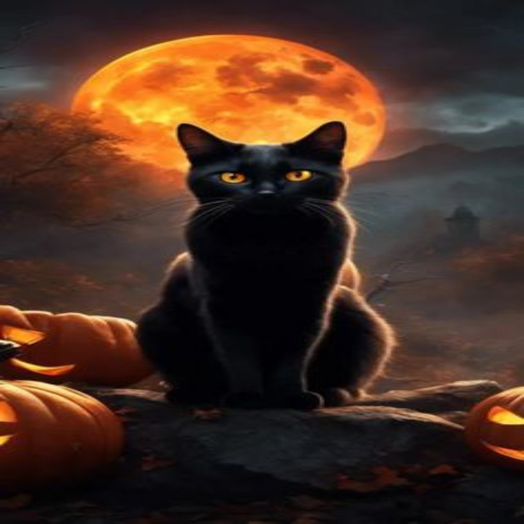 полнолуние и черный кот 