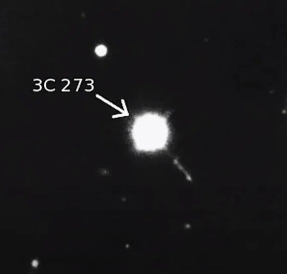 Квазар ЗС 273 из созвездия девы. Официально считается первым открытым квазаров.