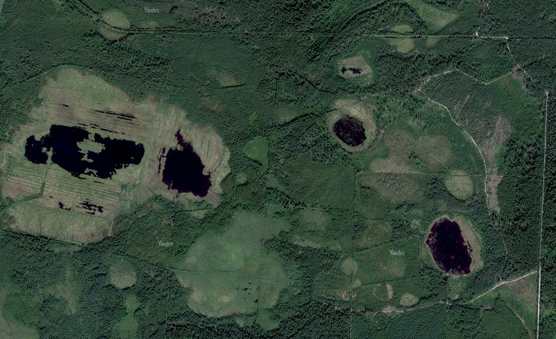 Лачужские озера. Общий вид массива со спутника