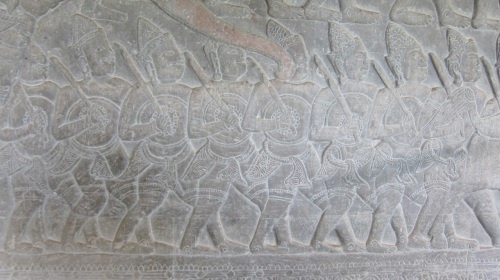 Фрагмент барельефа XVI века в Ангкор-Вате.