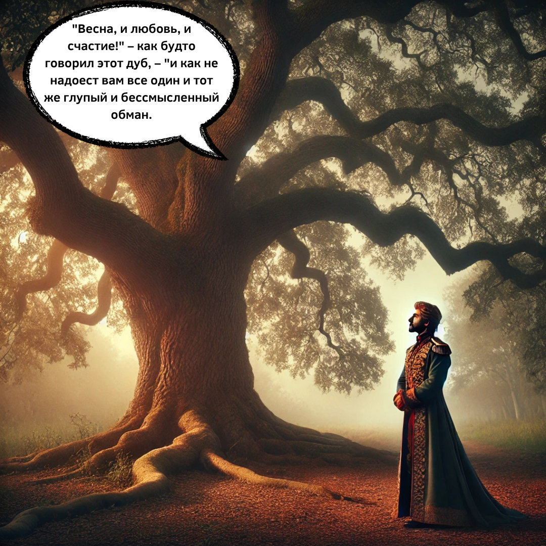 Встреча князя Андрея Болконского с дубом, "Война и мир"
