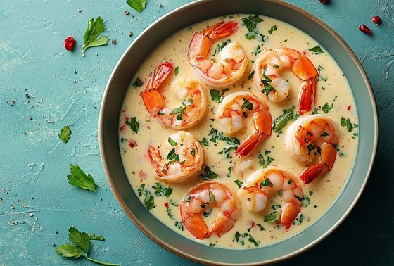    Креветки в сливочном соусе