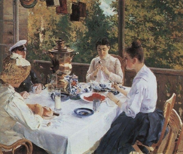 К. Коровин. «За чайным столом», 1888 г.