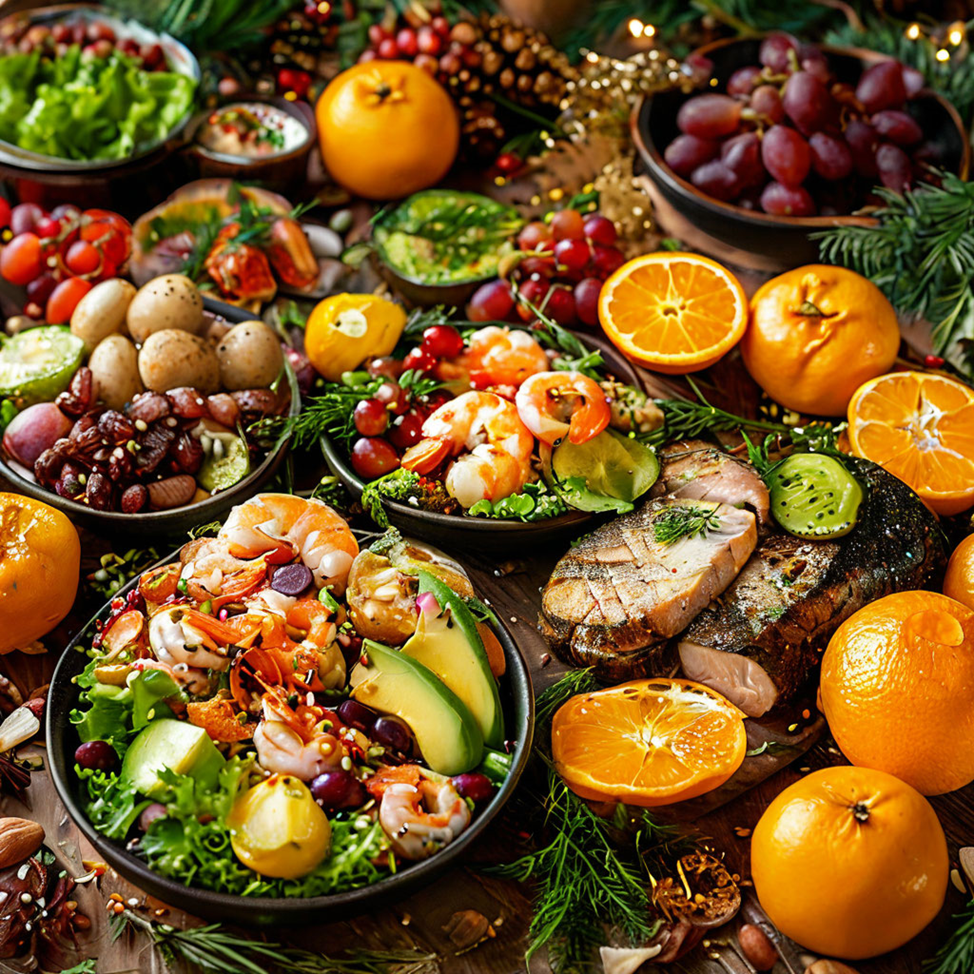 Постный праздничный стол… безгрешный… Такая вкуснятина, что за уши не оттащишь, потому что за ушами-то пищит и язык проглотишь…