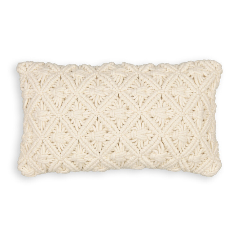 Вязаная шерстяная наволочка бежевого цвета