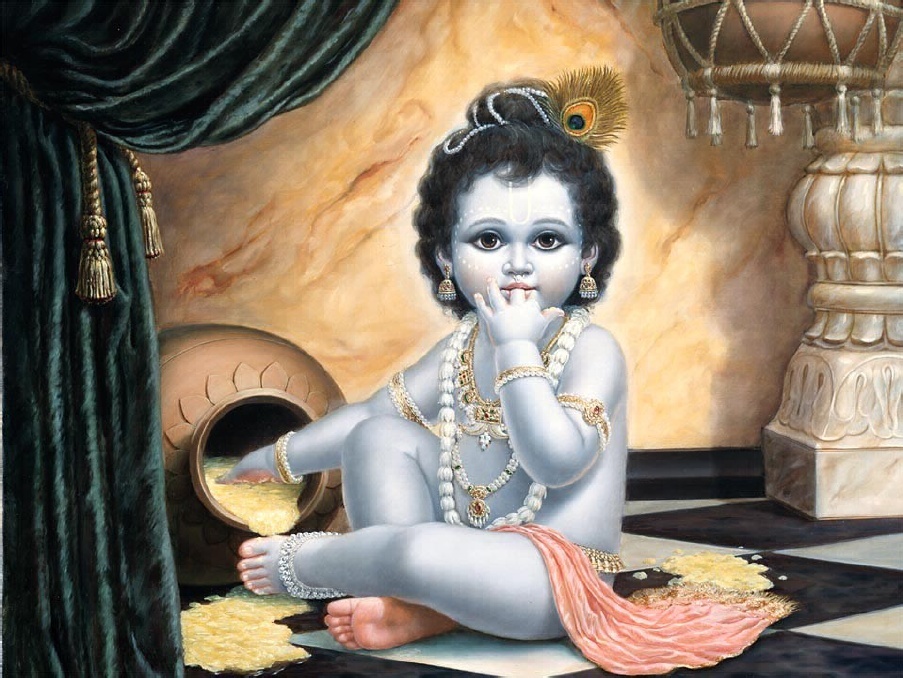 Маленький Кришна ворует масло.