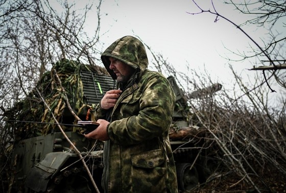    Работа артиллерийского расчета САУ 2С3 «Акация» ВС РФ