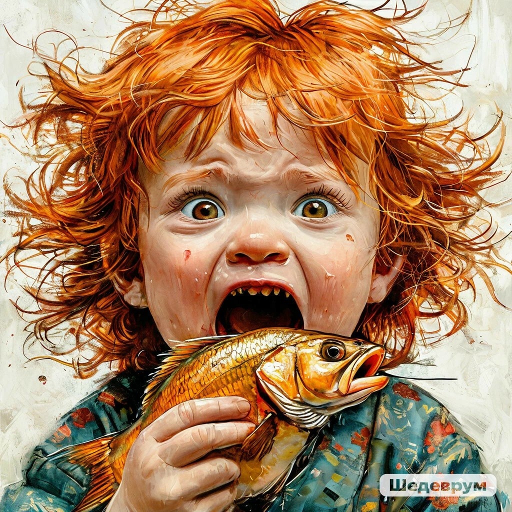 У японцев есть зловредный дух, который выглядит как ребенок с длинными рыжими волосами, питается рыбьими глазами,вызывает сонный паралич, хорошо рыбачит.