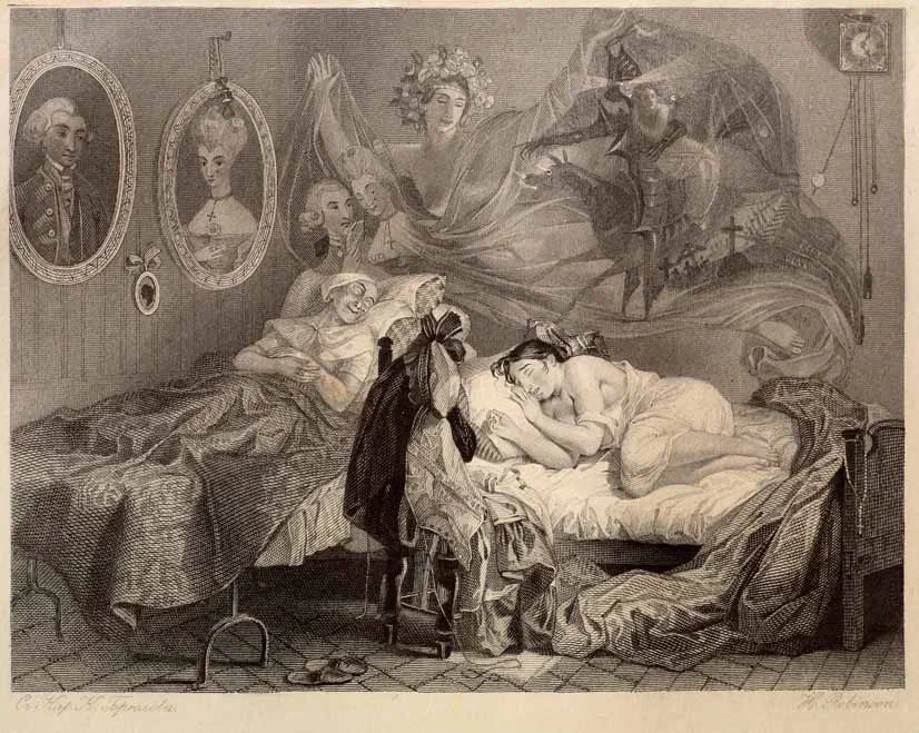 Гравюра из альманаха «Утренняя заря» 1841 года, где была опубликована «Психея».