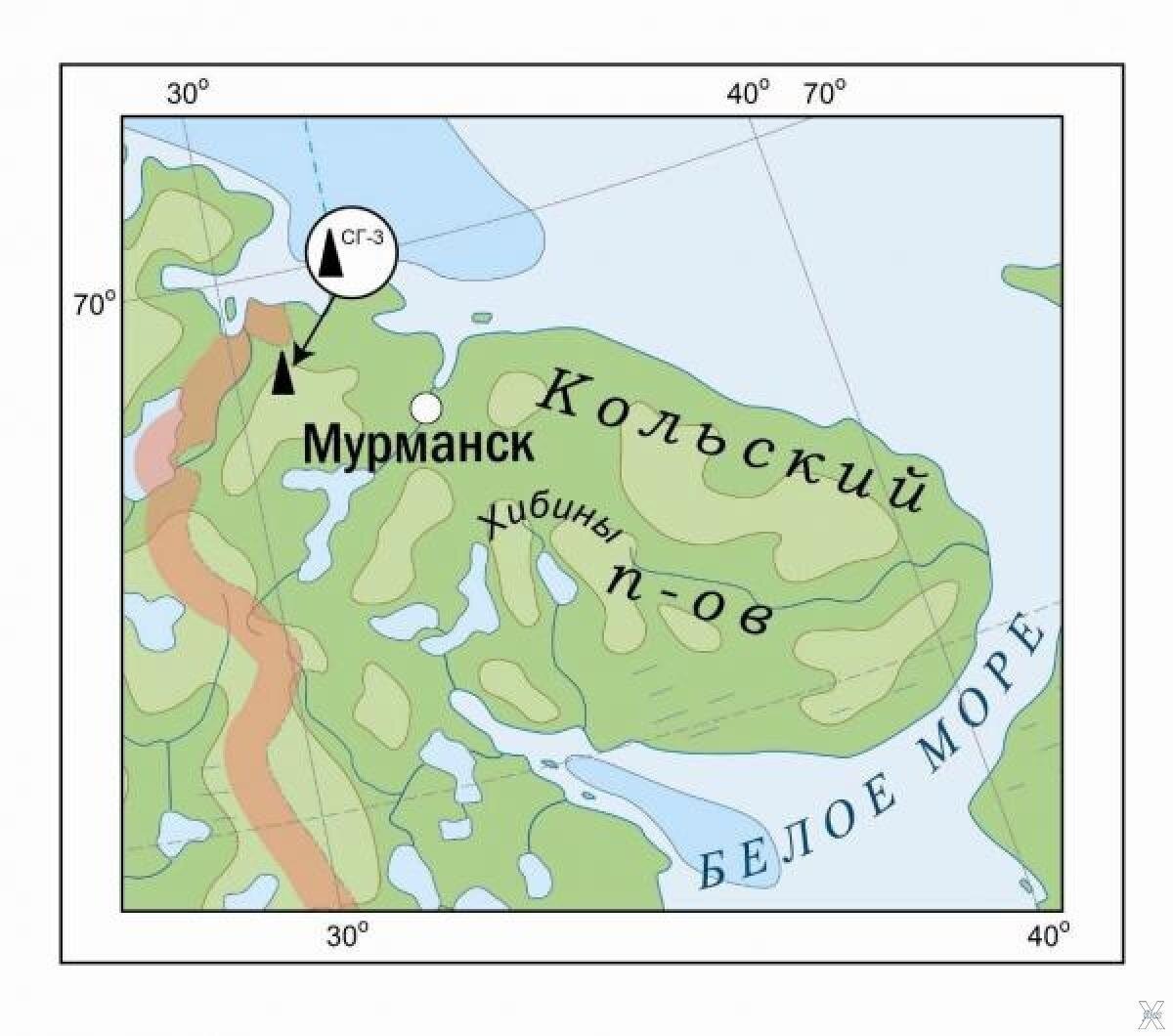 Кольская сверхглубокая на карте. Источник фото: https://dzen.ru/