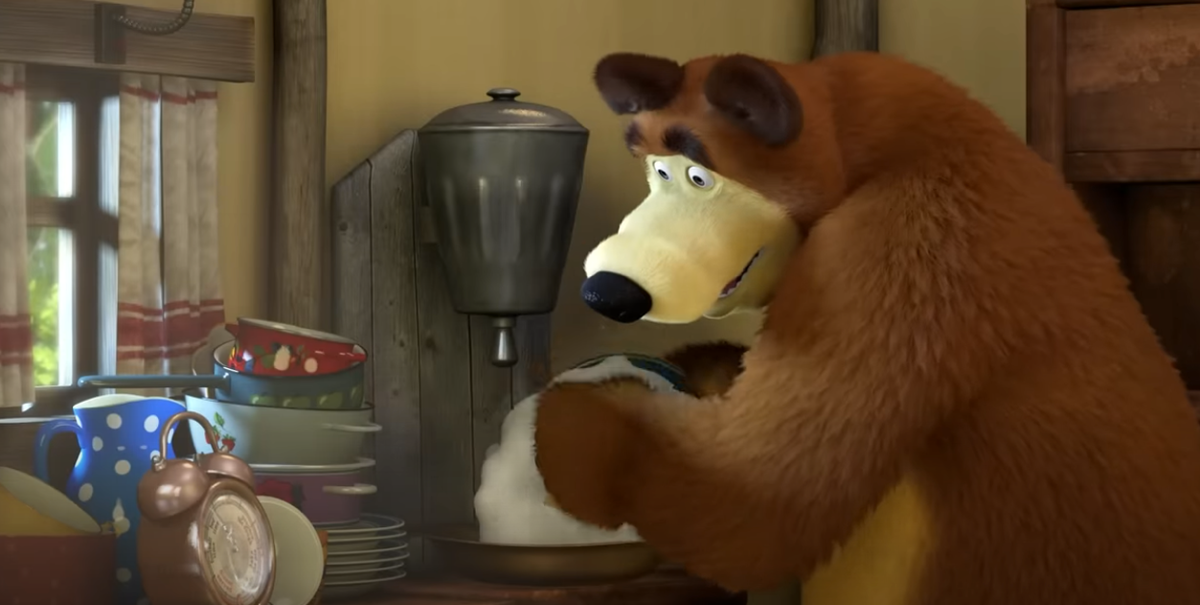 Кадр из мультсериала «Маша и Медведь»