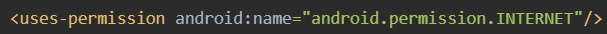 <uses-permission android:name="android.permission.INTERNET"/>