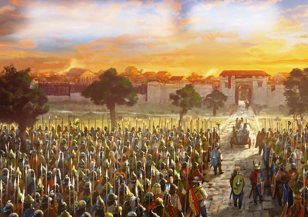 Бренн подходит к стенам Рима. Художник: Edouard Groult