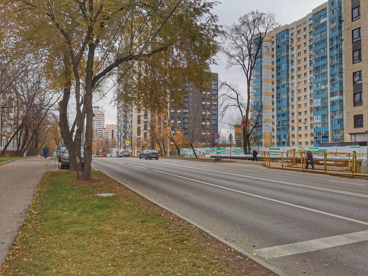 Улица Генерала Глаголева. Немного осенней зелени.