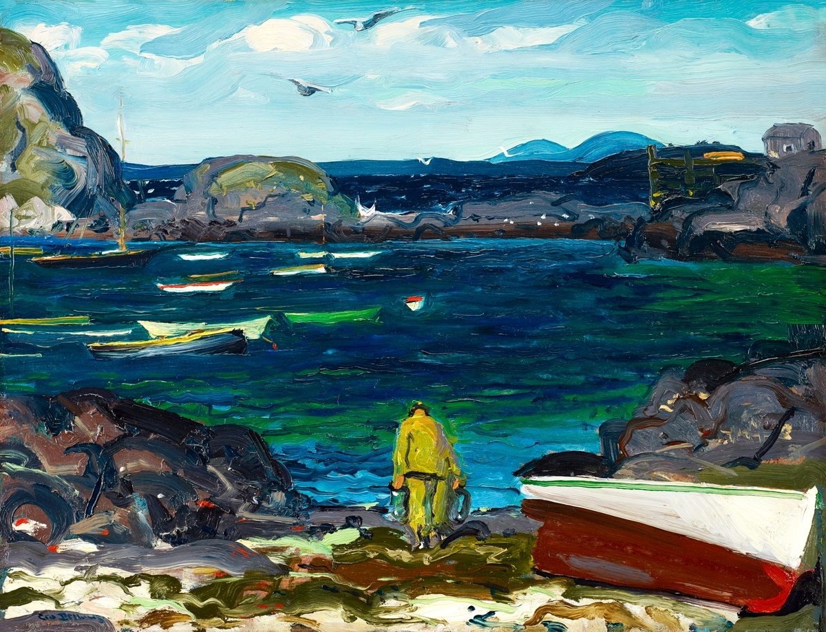 The Harbor, Monhegan Coast, Maine (1913) painting in high resolution by George Wesley Bellows. Original from Minneapolis Institute of Art. Digitally enhanced by rawpixel.