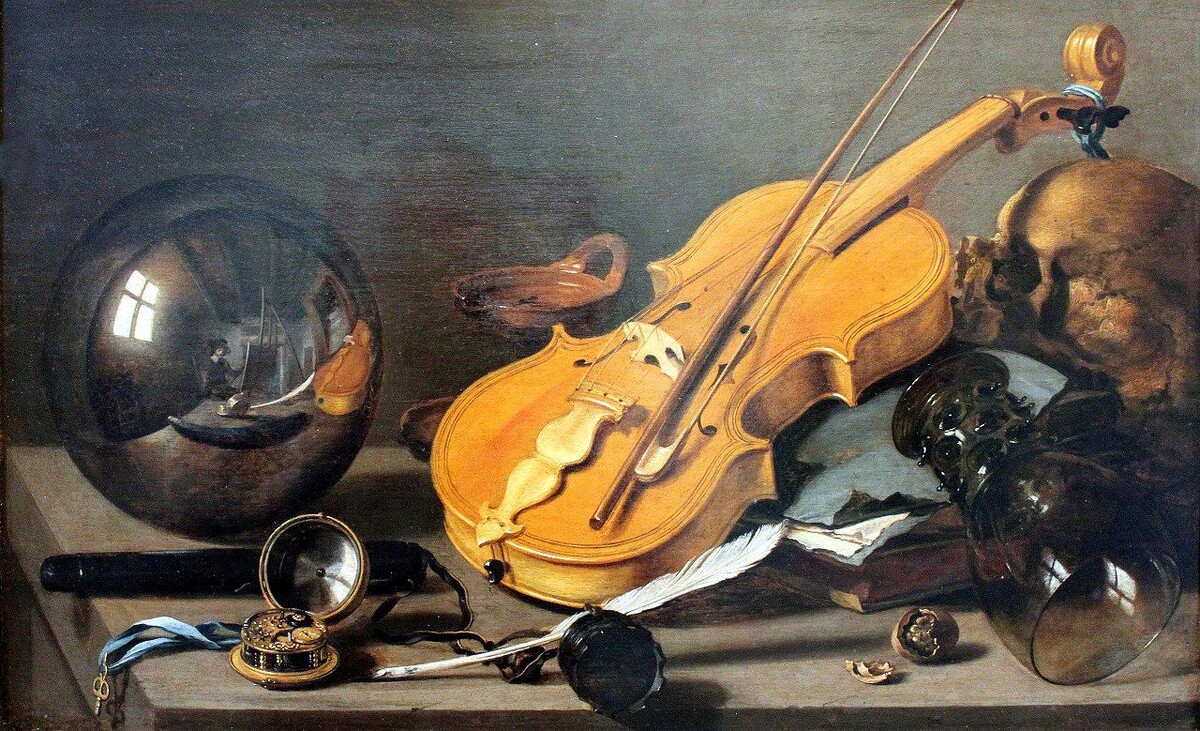 Питер Клас: Натюрморт с автопортретом, 1628