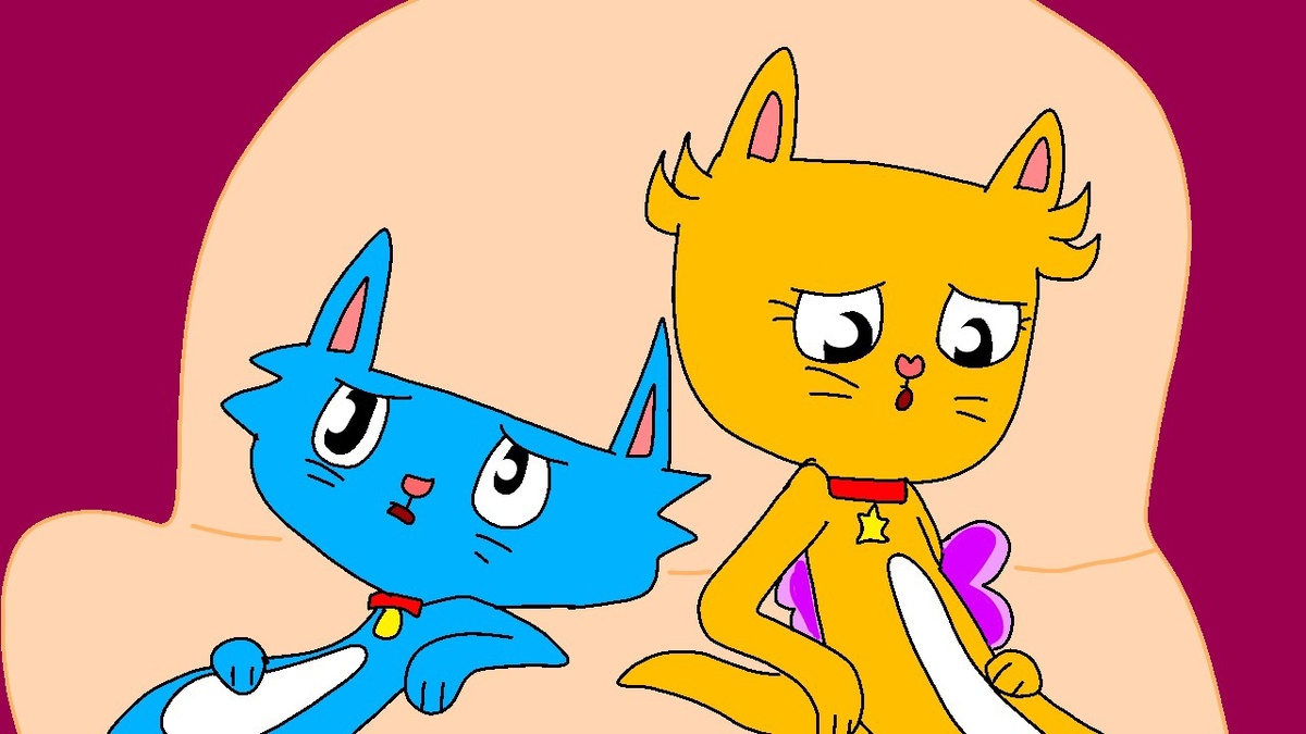 Джинджер и Макс, сидя на столе думают, что подарить Энджель.